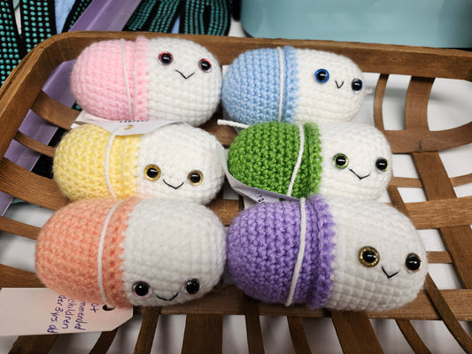 Crocheted "Chill Pills"