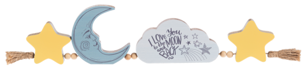 Moon & Stars Nursery Block Decor