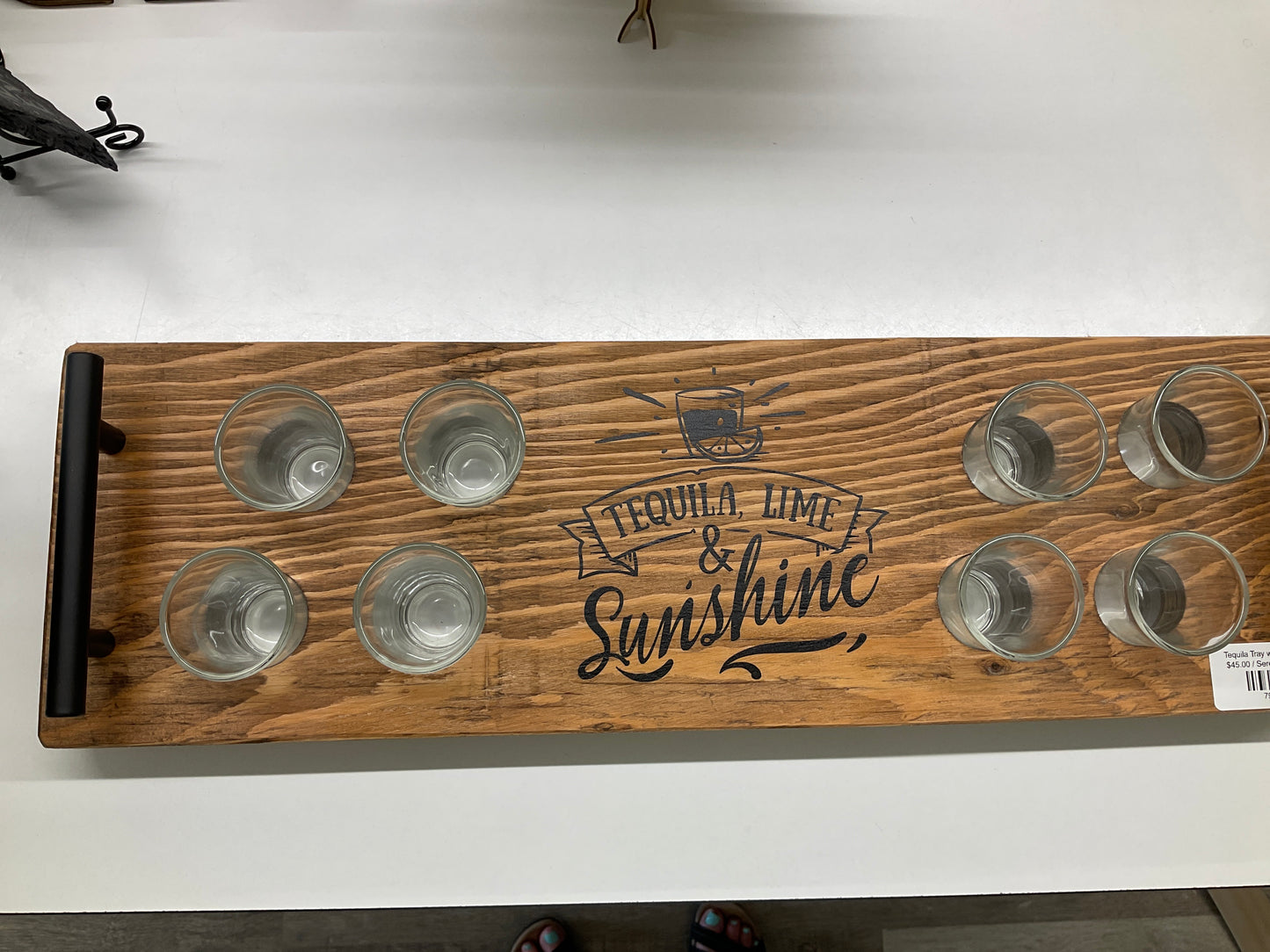 Tequila Tray with Shot Glasses