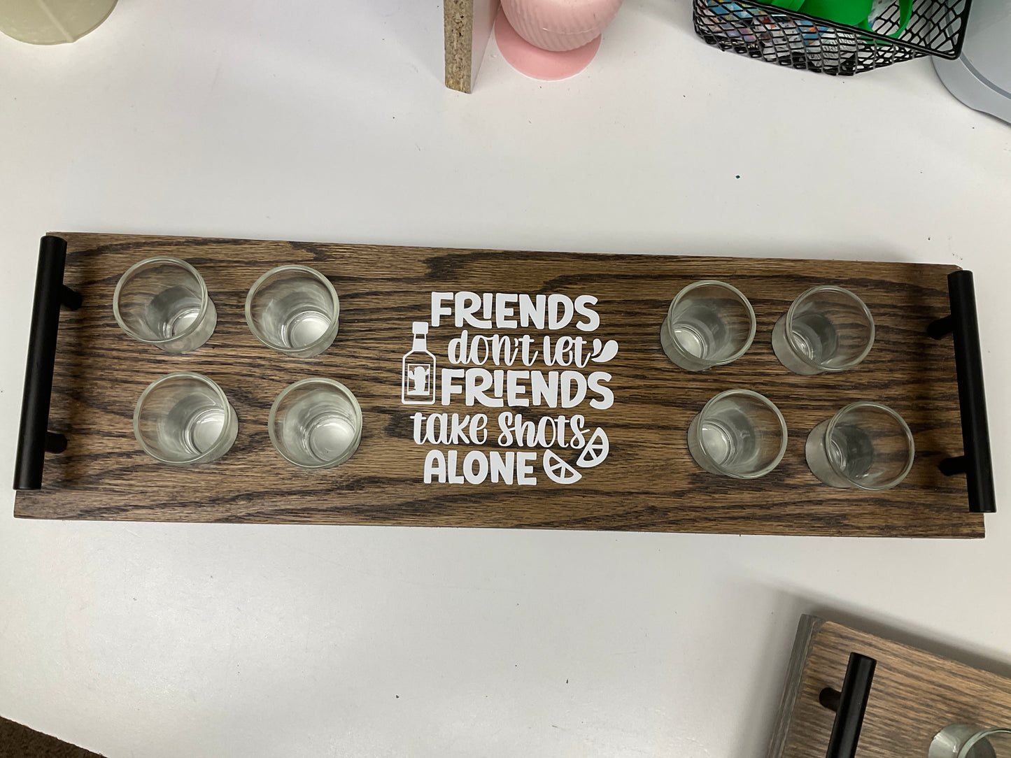 Tequila Tray with Shot Glasses