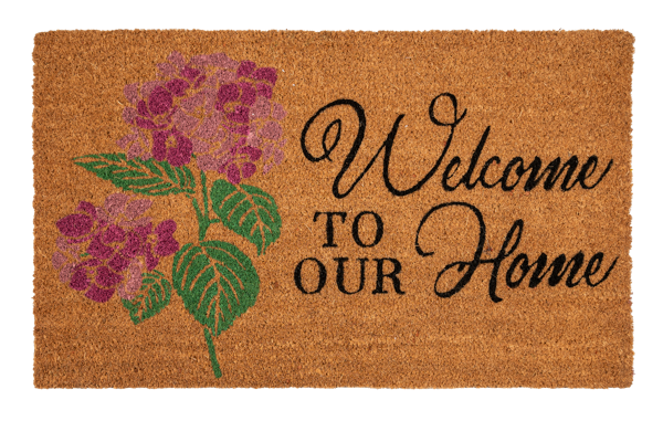 Welcome to Our Home Hydrangea Doormat