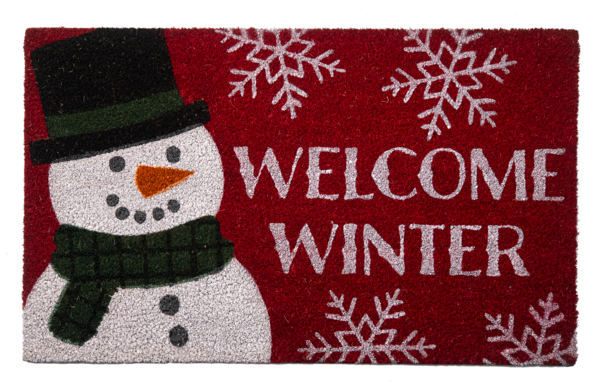 Welcome Winter Snowman Door Mat