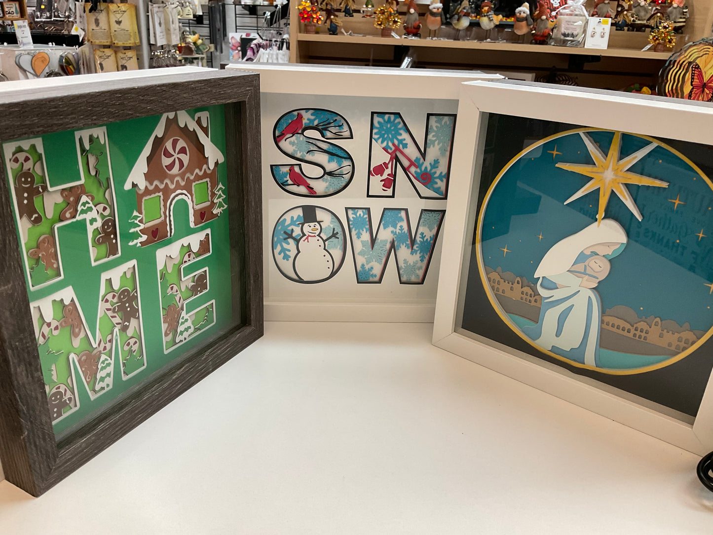 Holiday Themed Shadow Boxes 8x8”