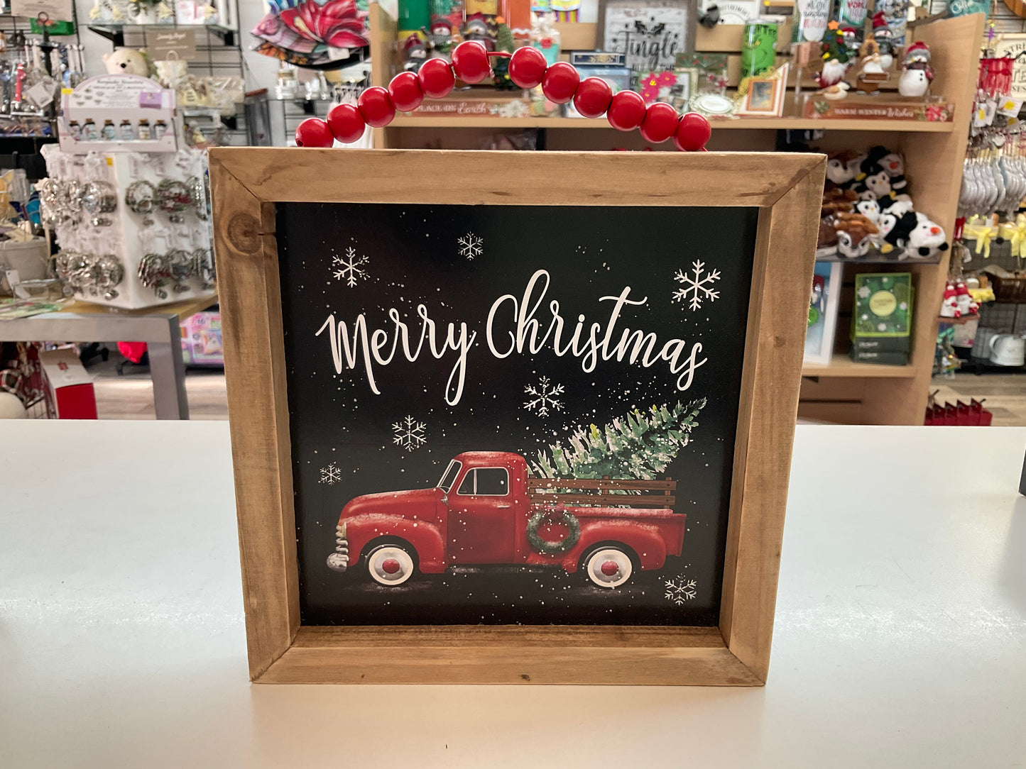 Red Truck Christmas Sign