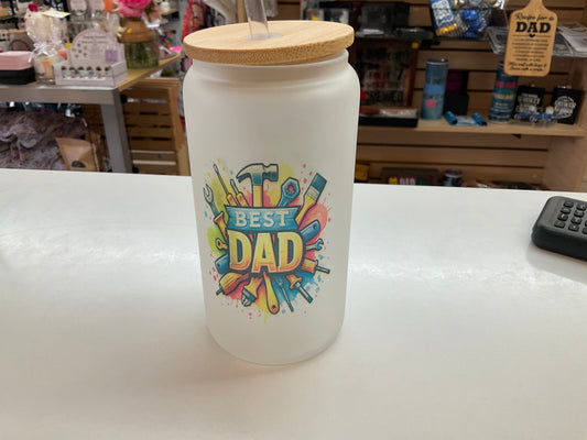 Dad Themed Frosted Glass Tumblers