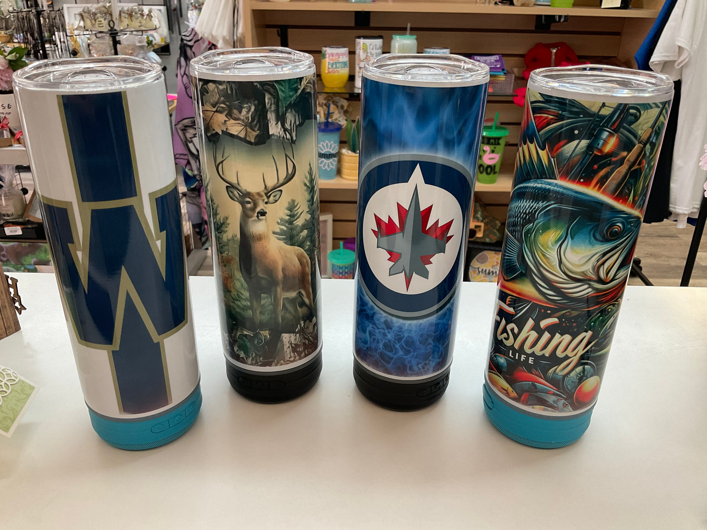 Insulated Tumbler with Attached Bluetooth Speaker