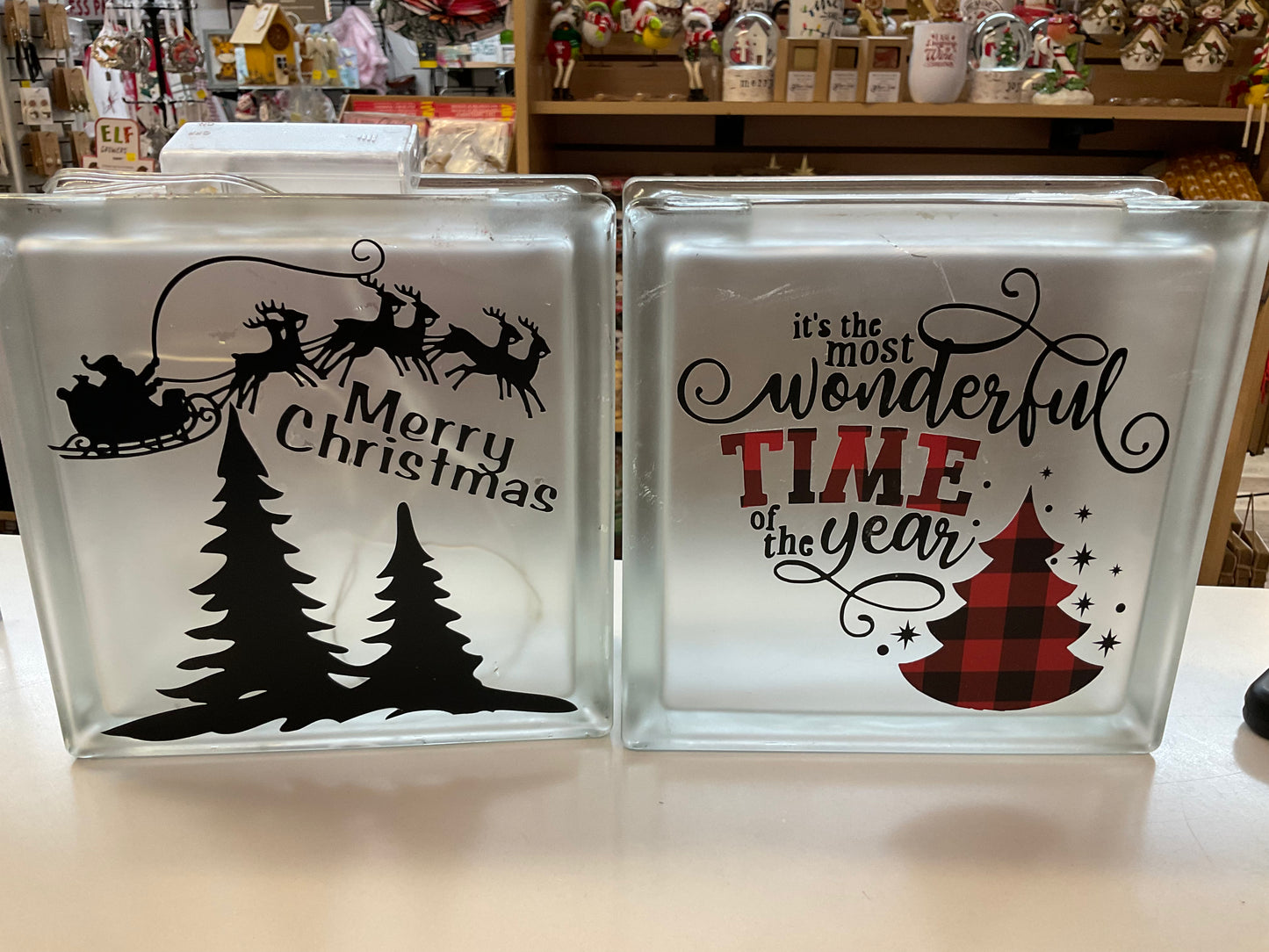 Merry Christmas Light Up Glass Box