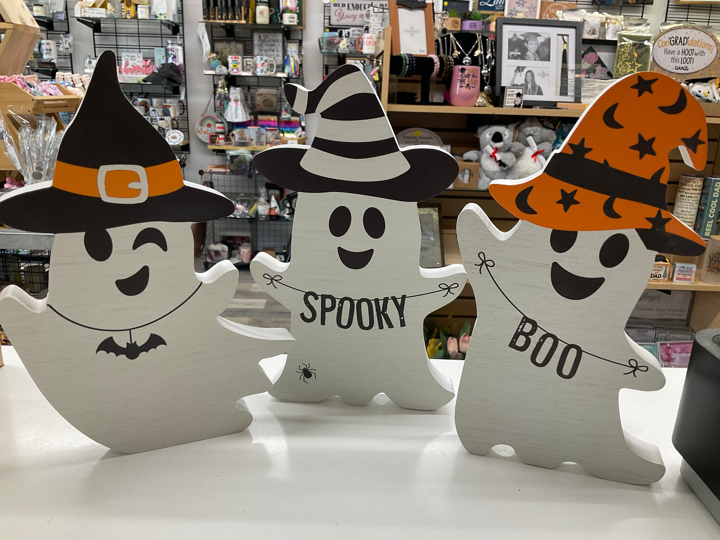Ghost Witch Hat Shelf Sitters