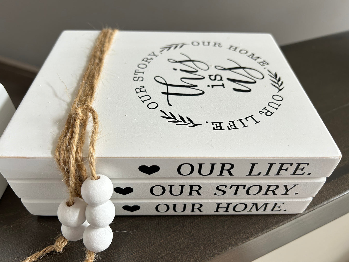 Wood Decorative Book Stack