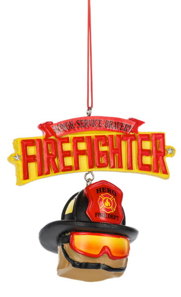 Firefighter Helmet Ornament - Honor Service Bravery