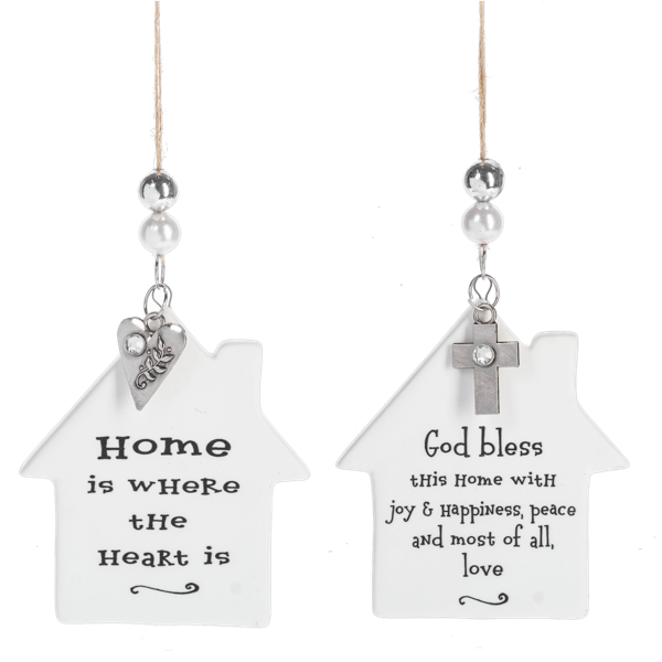 House Ornaments - God Bless This Home & Home Is Where The Heart Is