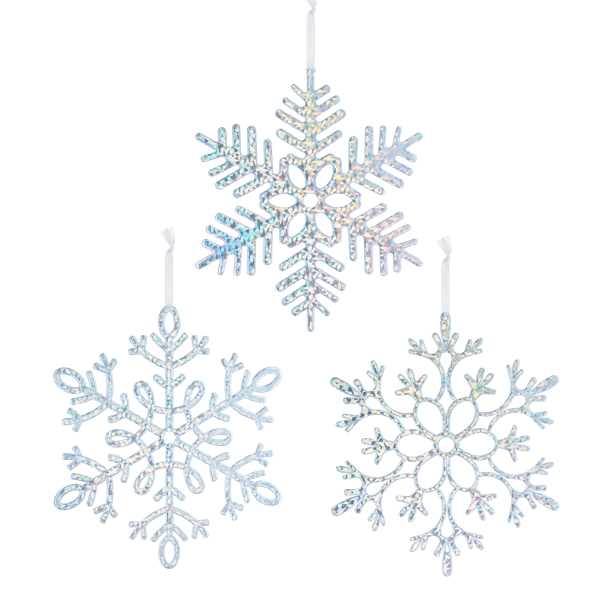 Iridescent Snowflake Ornaments