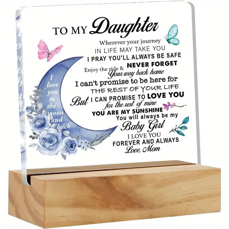Acrylic Message with Wood Stand