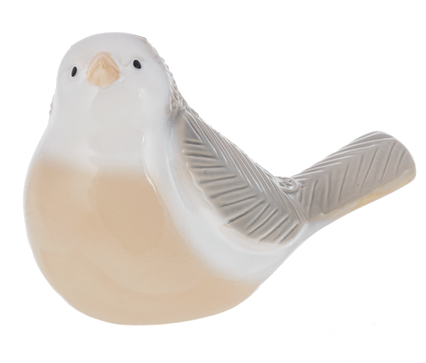 Ivory Bird with Embossed Pattern