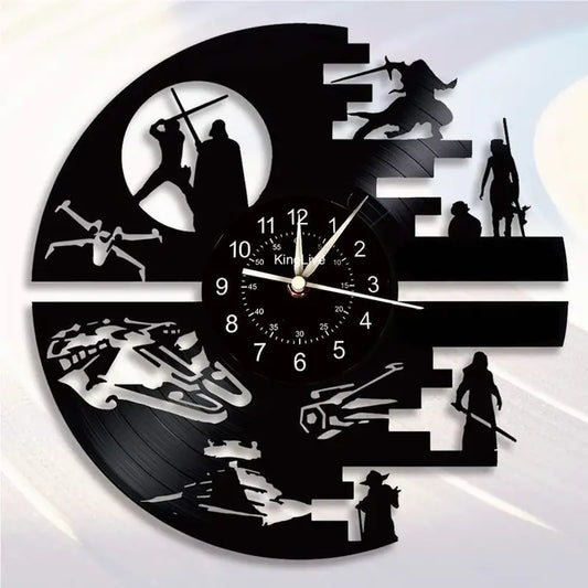 Vinyl Record Death Star Wall Clock