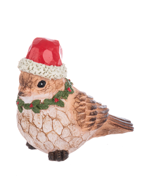 Nature's Noel Bird with Hat Figurines
