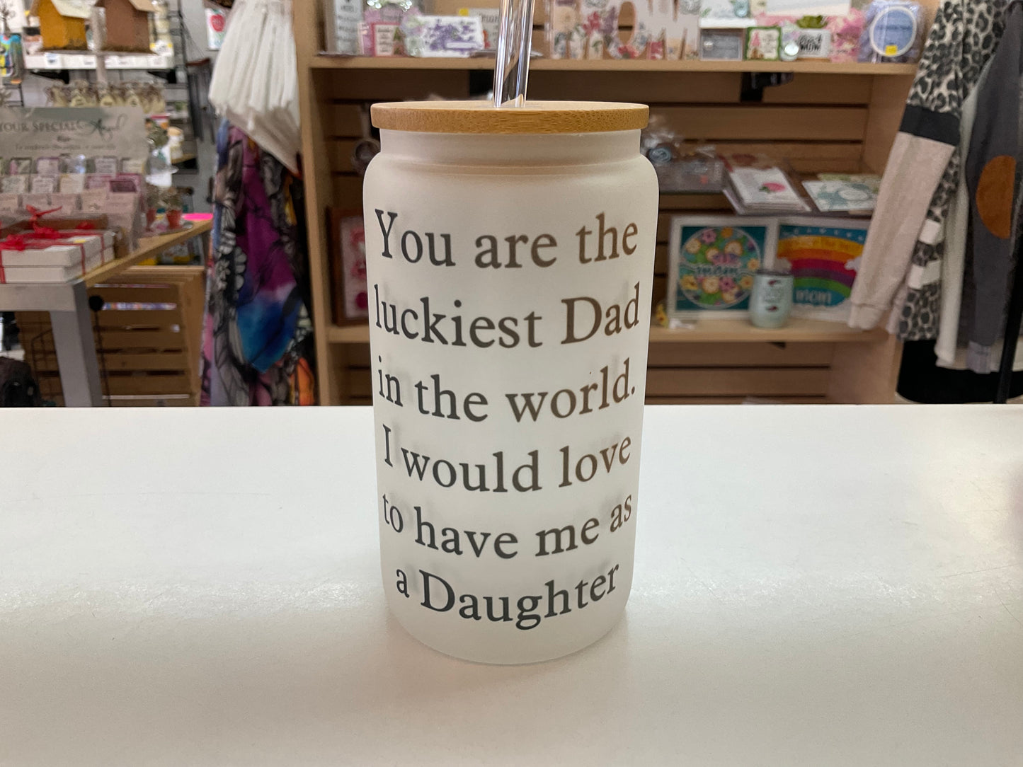 Dad Themed Frosted Glass Tumblers