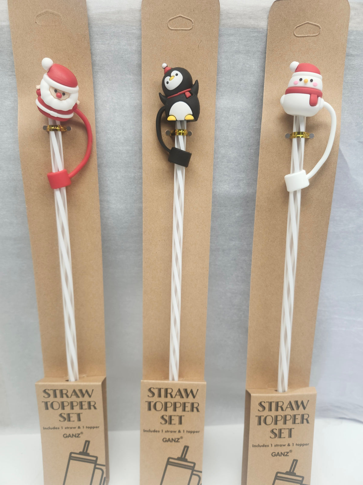 Christmas Straw w/ Topper Set