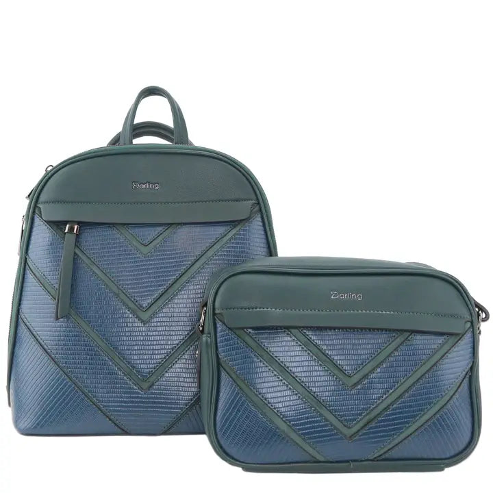 V Stripe Two-Tone Back pack or Shoulder Bag