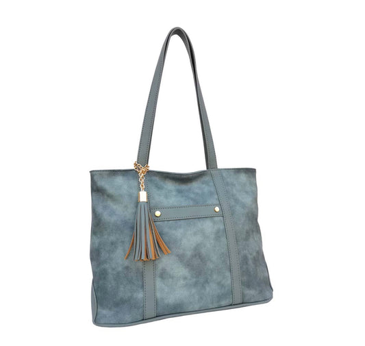 Tote shoulder with tassel Atlantic Blue