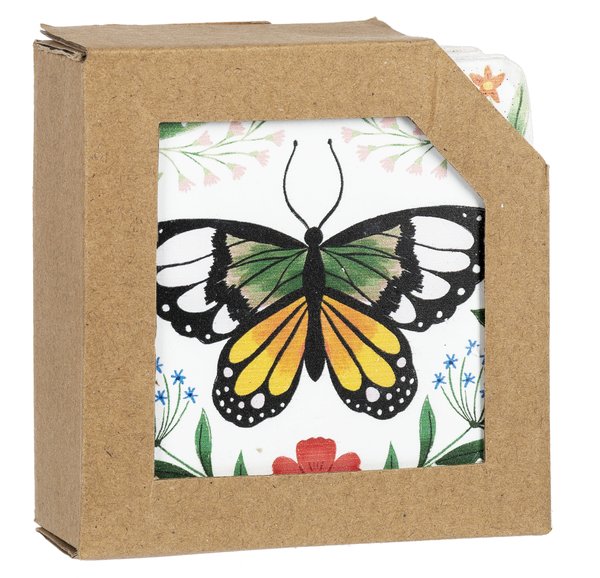 Butterfly & Flower Coaster Set