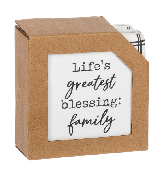 Family Text Coaster Set