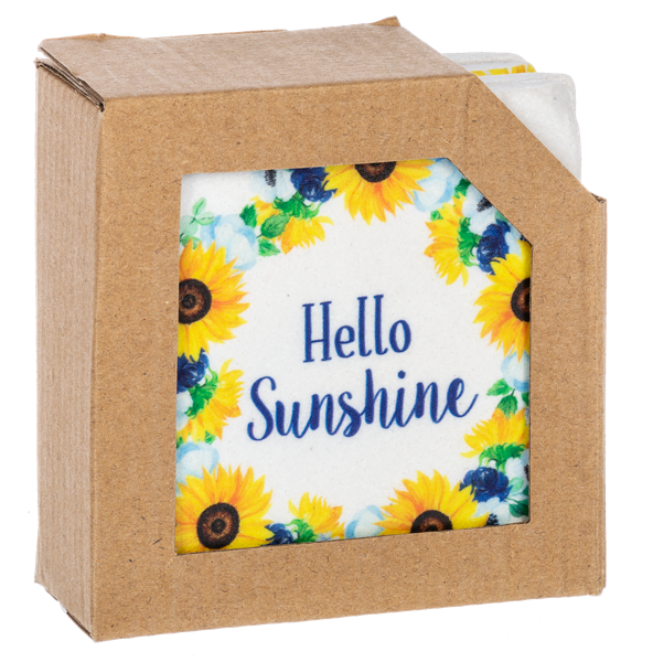 Sunflower with Text Coaster Set