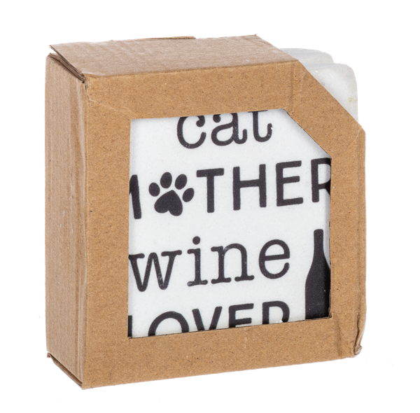 Cat & Wine Coaster Set