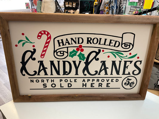 Hand Rolled Candy Canes Sign