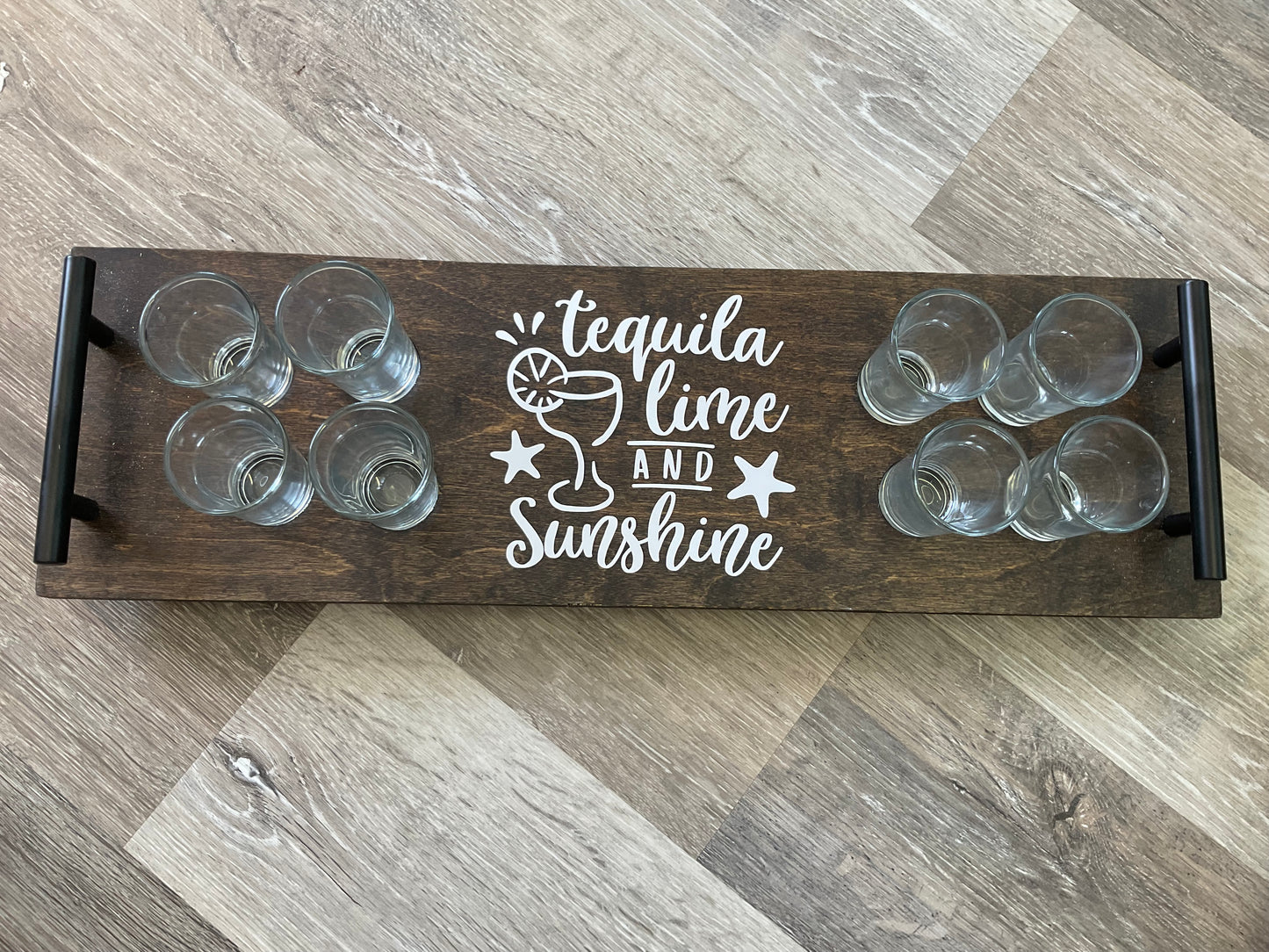 Tequila Tray with Shot Glasses