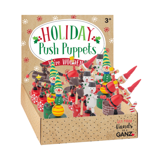 Christmas Wooden Push-Up Puppet