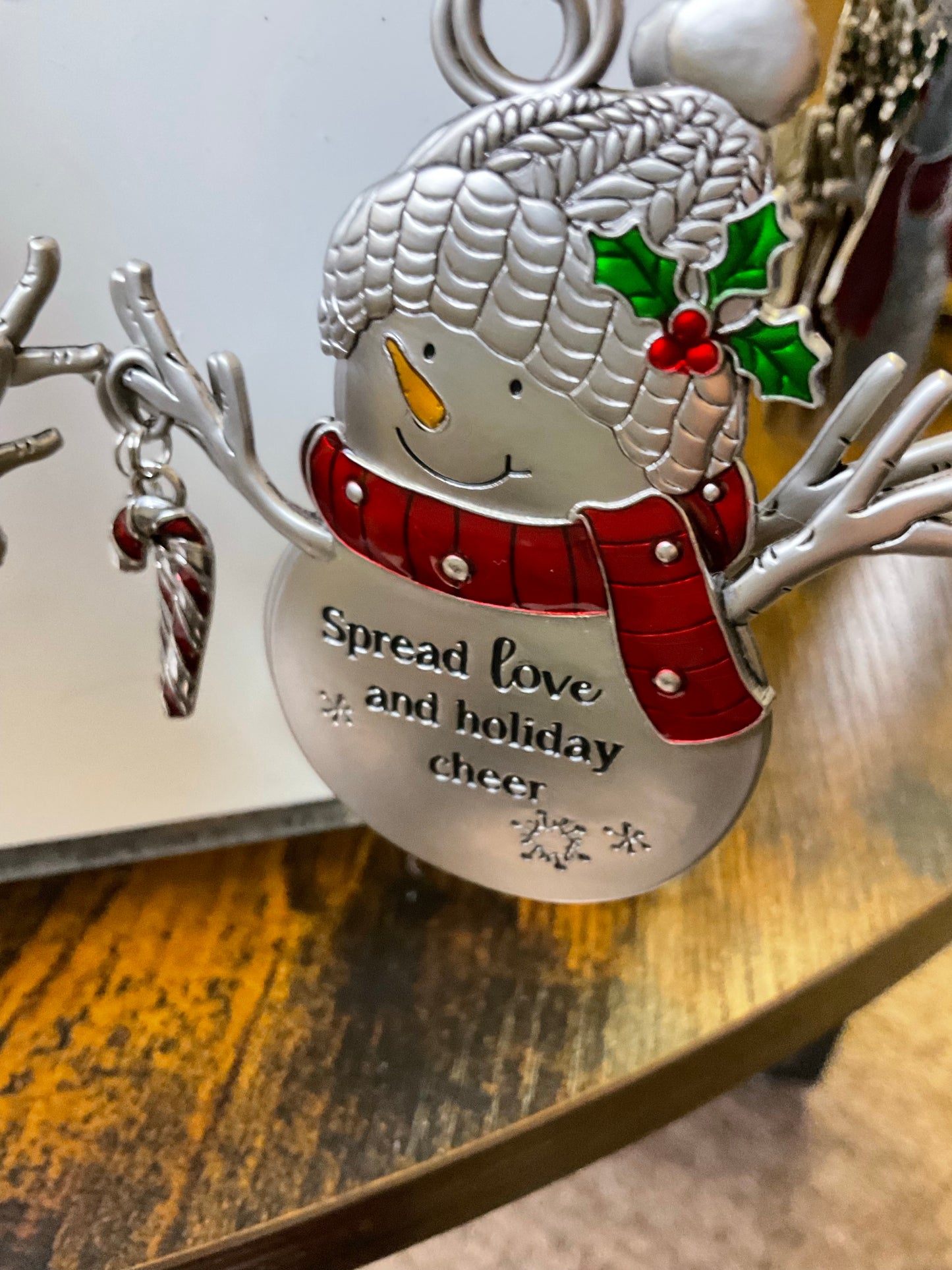 Swirls of Christmas Joy Snowmen Ornaments