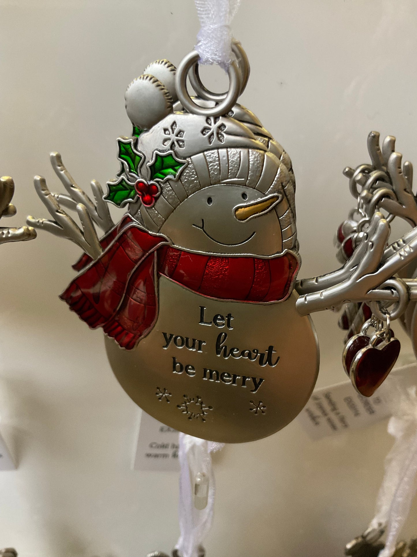 Swirls of Christmas Joy Snowmen Ornaments