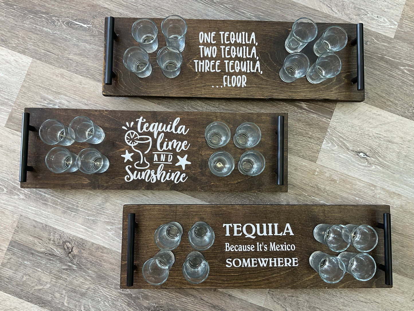 Tequila Tray with Shot Glasses
