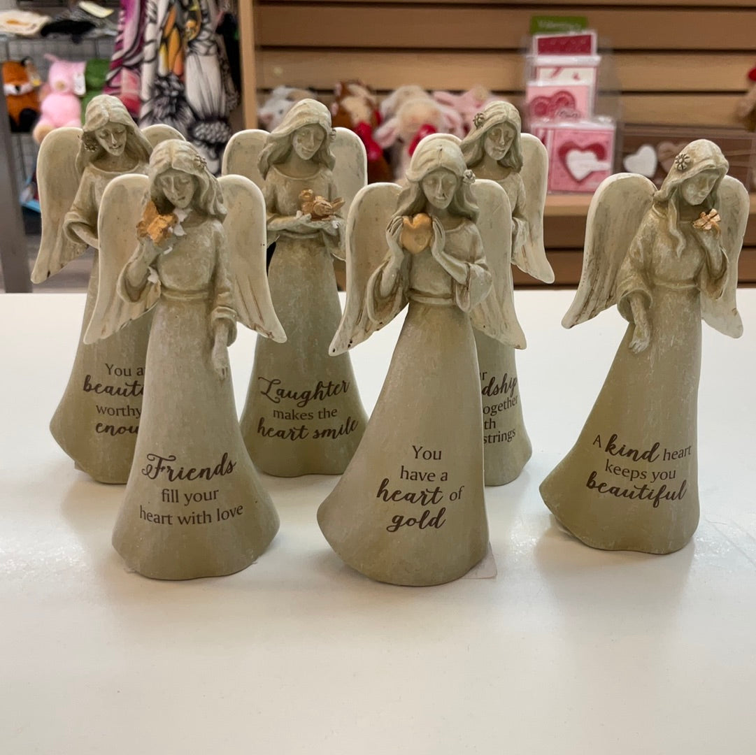 Heart Gold Angel Figurines