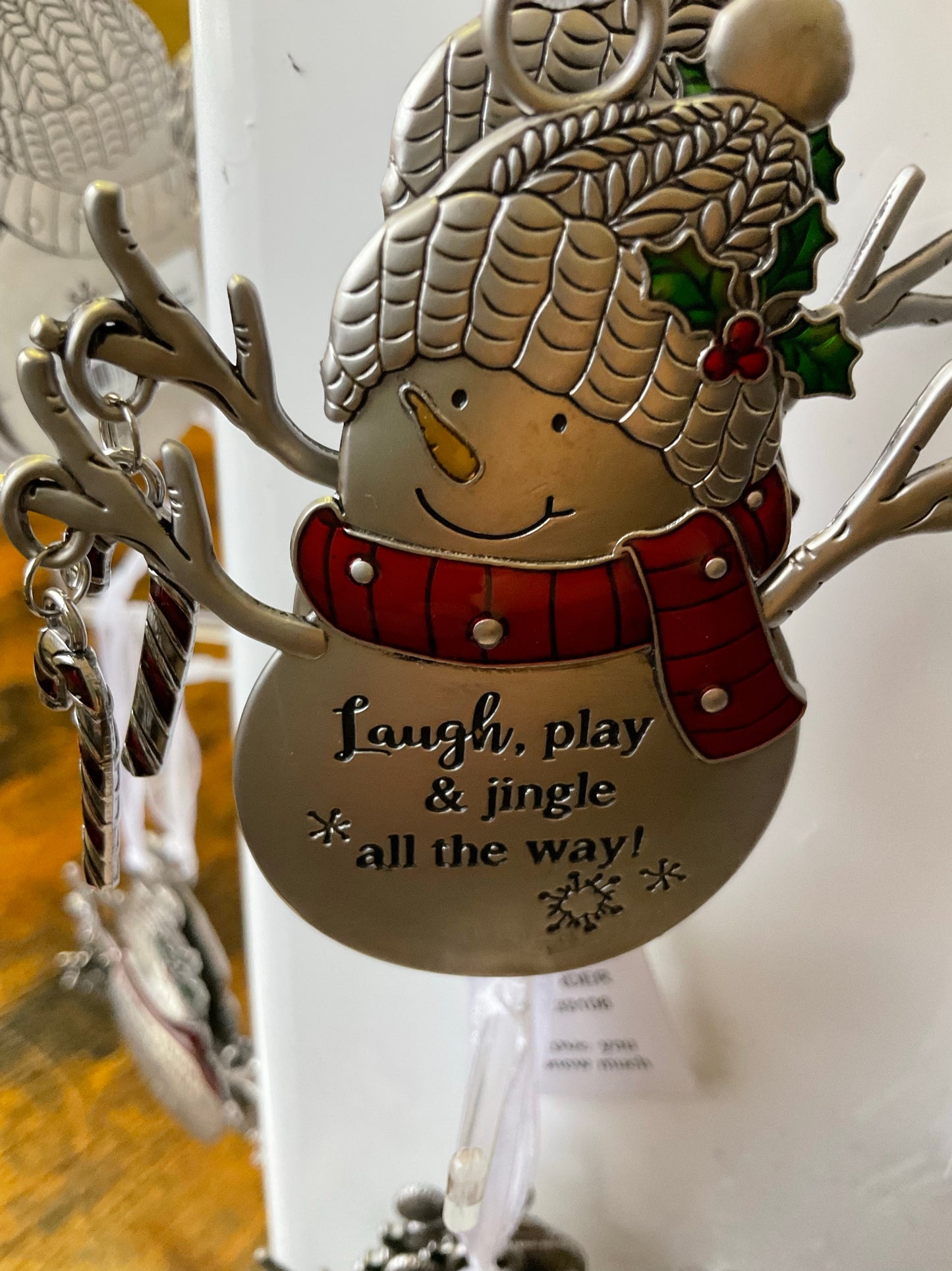 Swirls of Christmas Joy Snowmen Ornaments