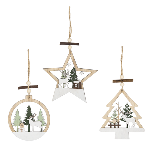 Cozy Cabin Laser Cut Ornaments
