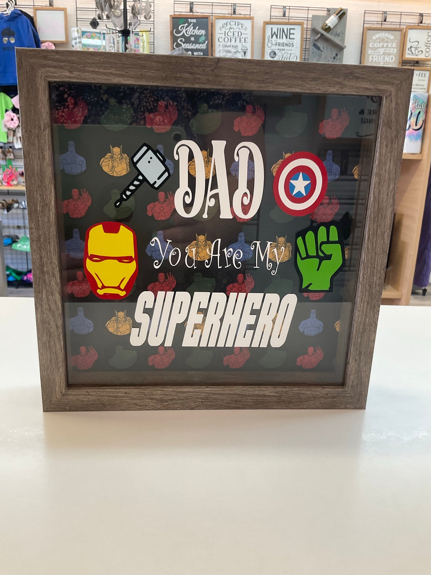 Dad You Are My Superhero Shadow Box