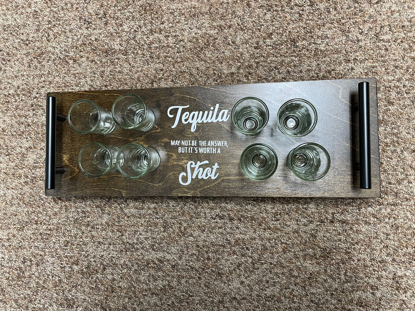 Tequila Tray with Shot Glasses