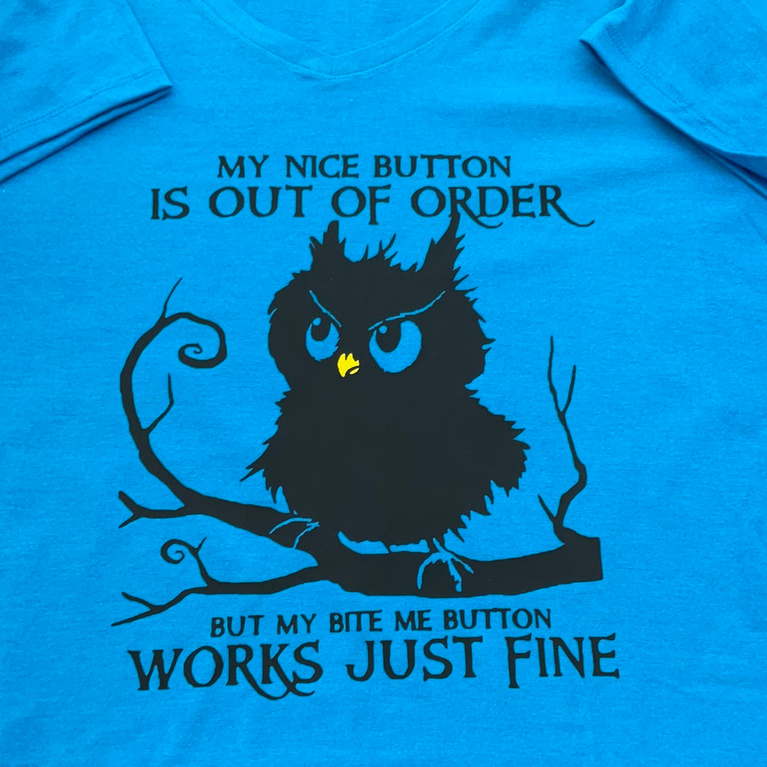 Nice Button Owl T-Shirt