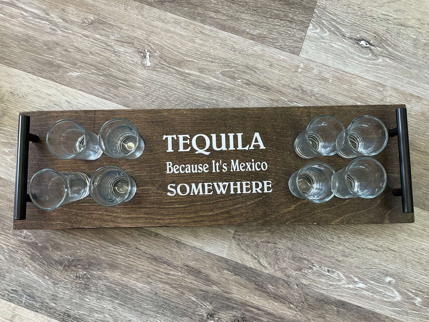 Tequila Tray with Shot Glasses