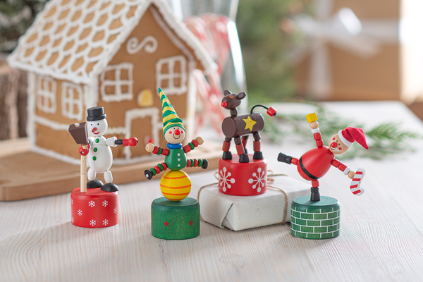 Christmas Wooden Push-Up Puppet