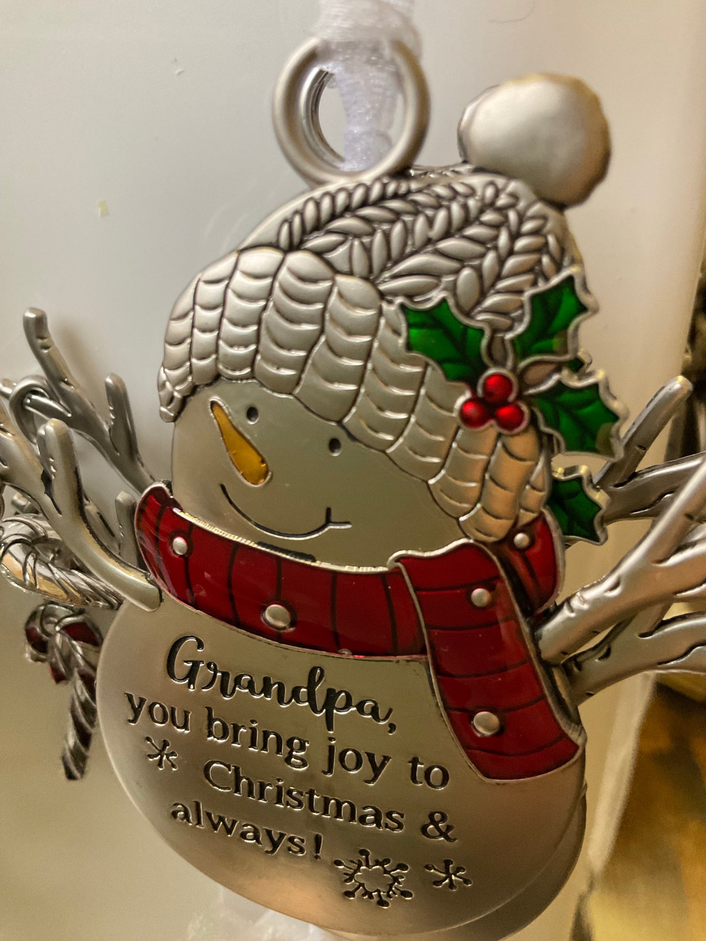 Swirls of Christmas Joy Snowmen Ornaments