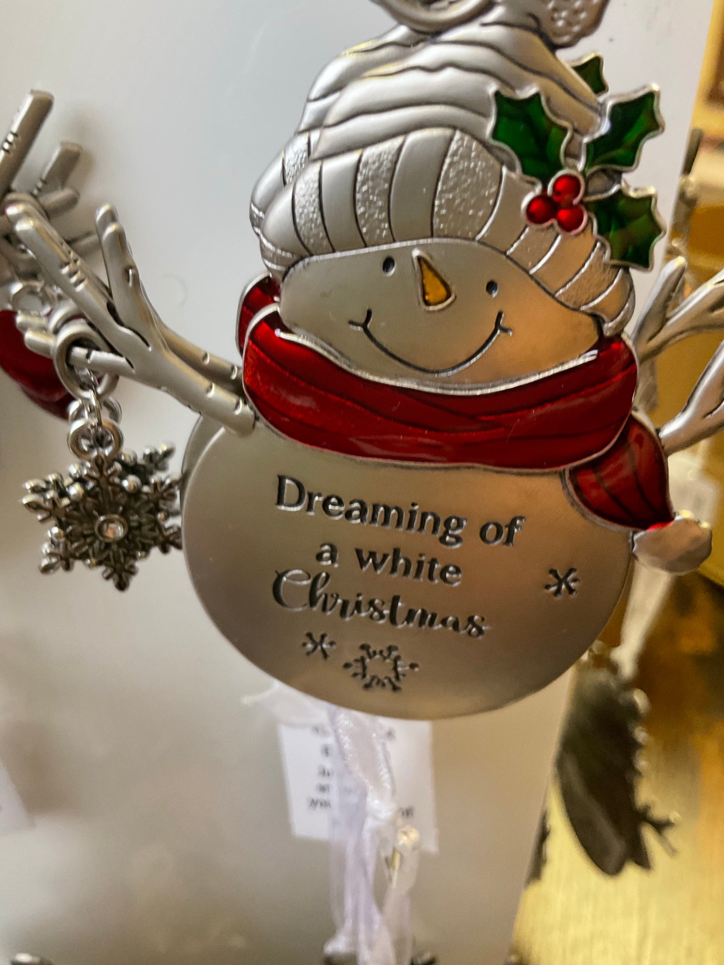 Swirls of Christmas Joy Snowmen Ornaments