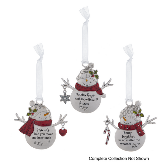 Swirls of Christmas Joy Snowmen Ornaments