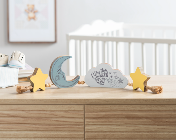 Moon & Stars Nursery Block Decor