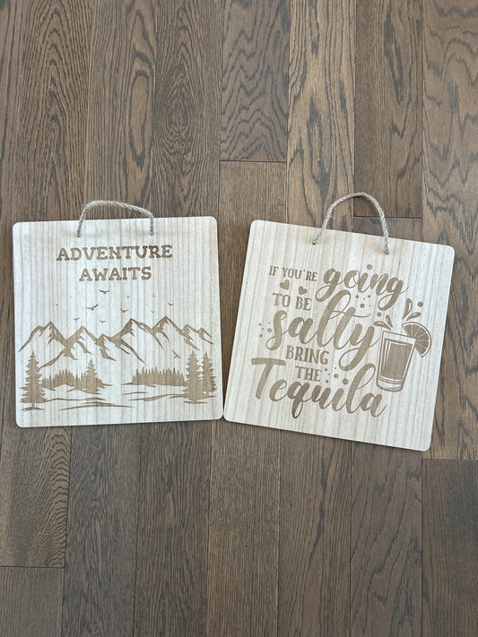 Laser Engraved wood Signs