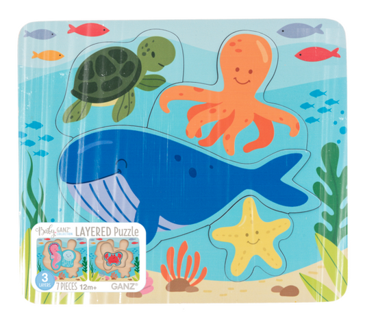 Wooden Sea Life Layered Puzzle