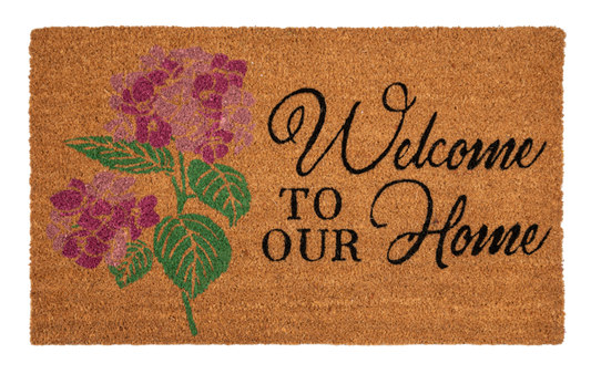 Welcome to Our Home Hydrangea Doormat
