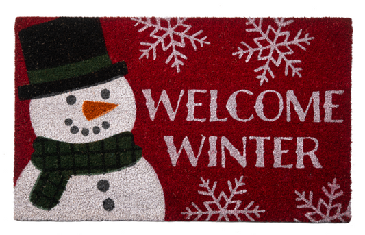 Welcome Winter Snowman Door Mat
